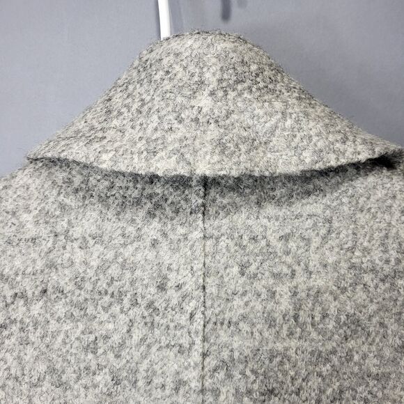 Robert Kitchen Gray Wool Blend Cropped Peacoat Jacket - Size 12 - Picture 10 of 13